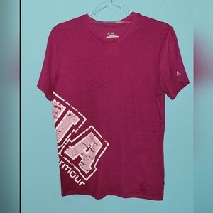 Under Armour Women's Short Sleeve T Shirt Pink Size Medium
